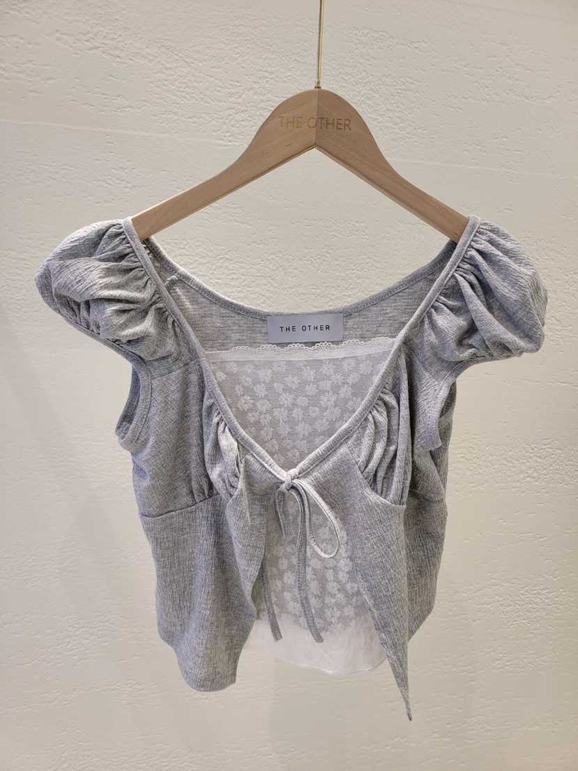 THE OTHER韓國直郵女裝新款26春夏職業推薦休閑熱賣T恤絲帶THE OTHERT恤