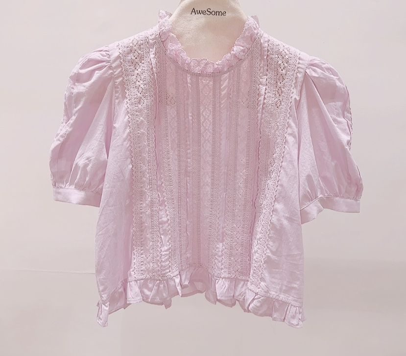AWESOME-P韓國代購女裝新款推薦時尚職業26夏季襯衫蕾絲衫AWESOME-P襯衫/蕾絲衫