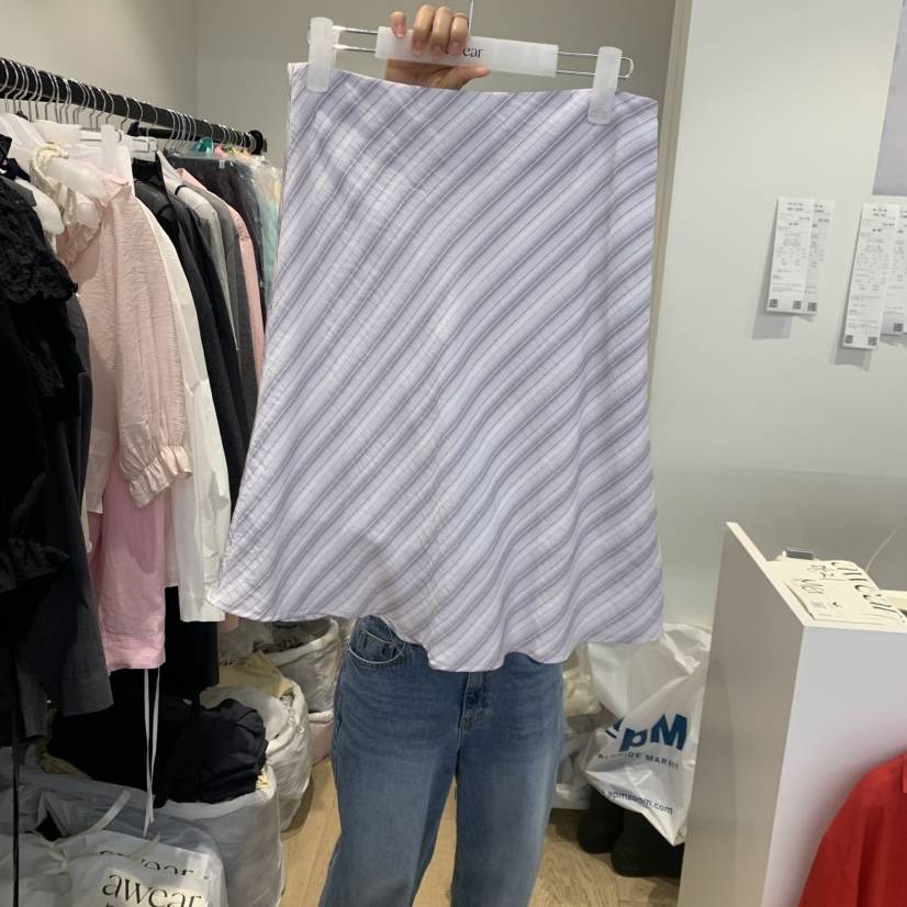 RUMIRU/AWEAR韓國東大門直郵女士新款熱賣半身裙中短裙條紋awear/RUMIRU半身裙/中短裙