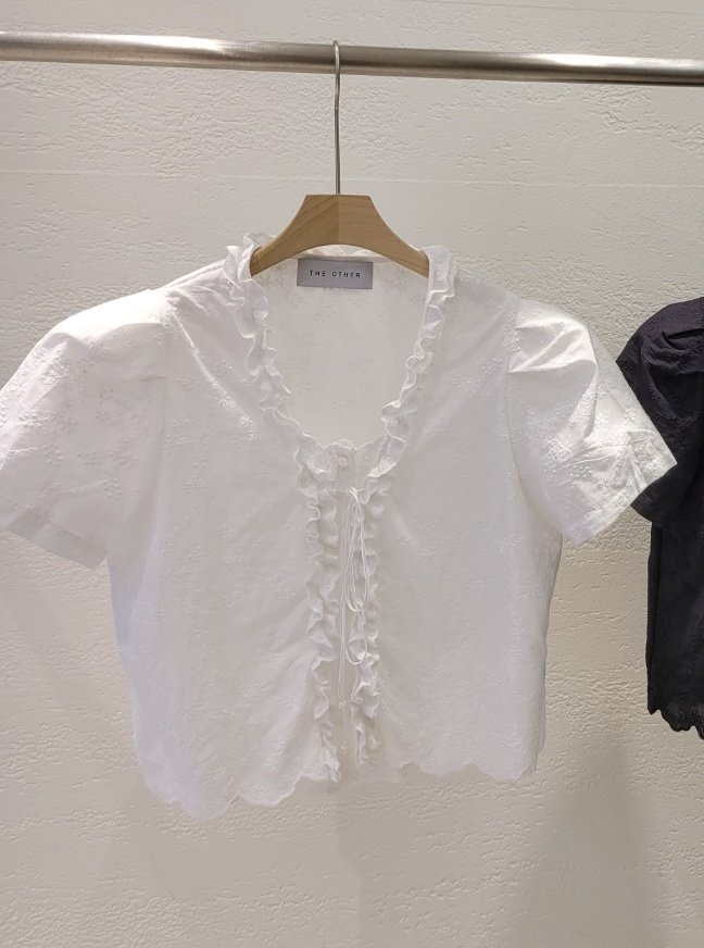 THE OTHER韓國直郵實拍女裝新款26春夏襯衫蕾絲衫多層刺繡開衫THE OTHER襯衫/蕾絲衫