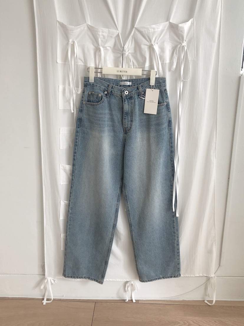 LE BUTTER韓國直郵女士新款時尚26春夏休閑熱賣人氣牛仔褲LE BUTTER牛仔褲
