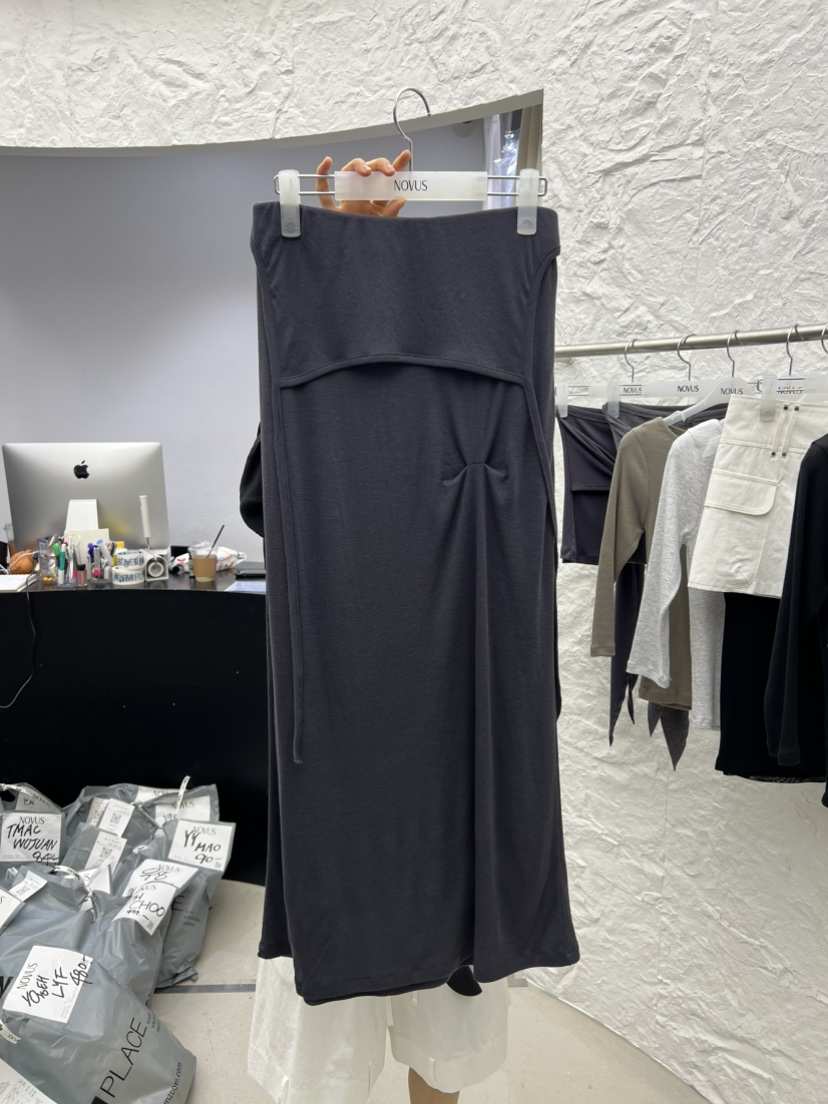 NOVUS韓國東大門代購女士新品時尚熱賣推薦26夏季長裙針織裙NOVUS長裙