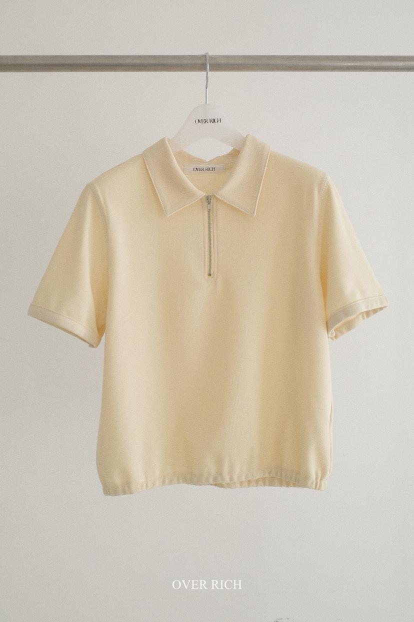OVER RICH韓國直郵女士新品人氣時尚推薦職業26春夏T恤拉鏈OVER RICHT恤