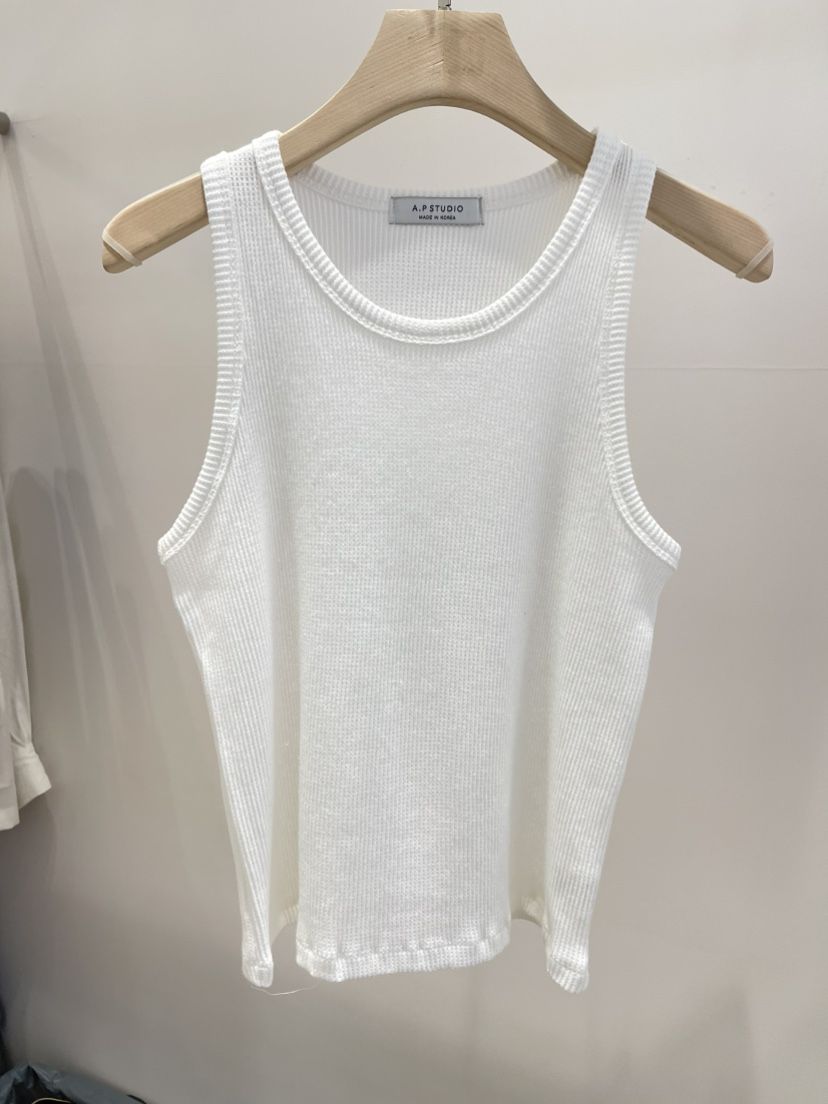 A P-STUDIO韓國直郵女士新品26夏季吊帶背心華夫格格紋A P-STUDIO吊帶/背心