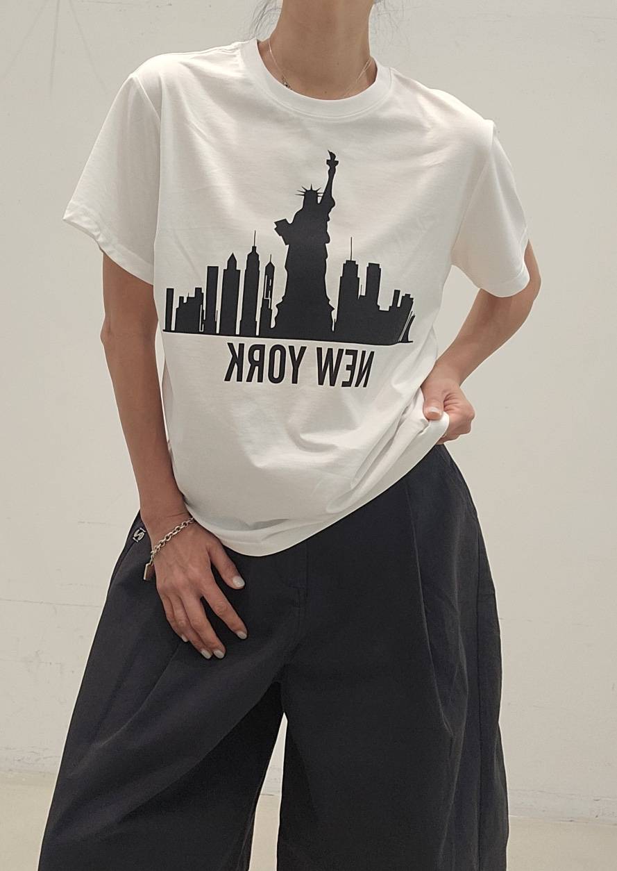 NEOUL韓國直郵女裝新款熱賣推薦職業時尚休閑人氣26春夏T恤NEOUL/ahin雙領標簽T恤