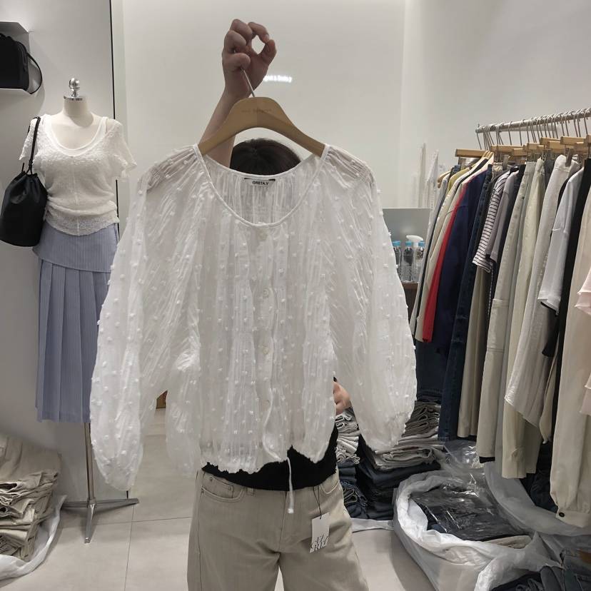ANN MARGRET東大門實拍韓國女裝新品26春夏襯衫蕾絲衫GRETA.Y襯衫/蕾絲衫