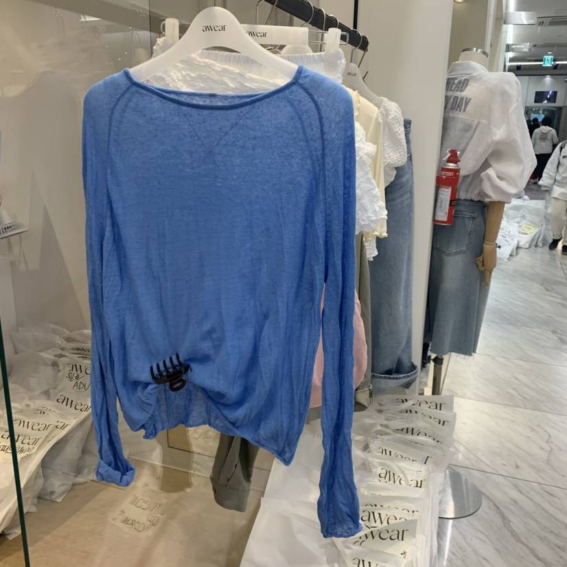 RUMIRU/AWEAR韓國直郵實拍女士新品26春夏休閑針織衫褶裥awear/RUMIRU針織衫