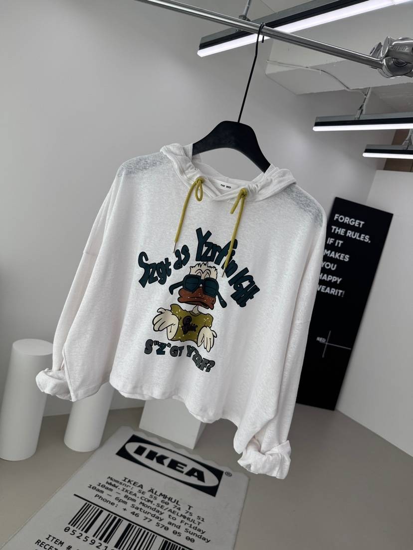 RED-A韓國代購女士新款人氣休閑職業26夏季衛衣連帽衫亞麻RED-A衛衣