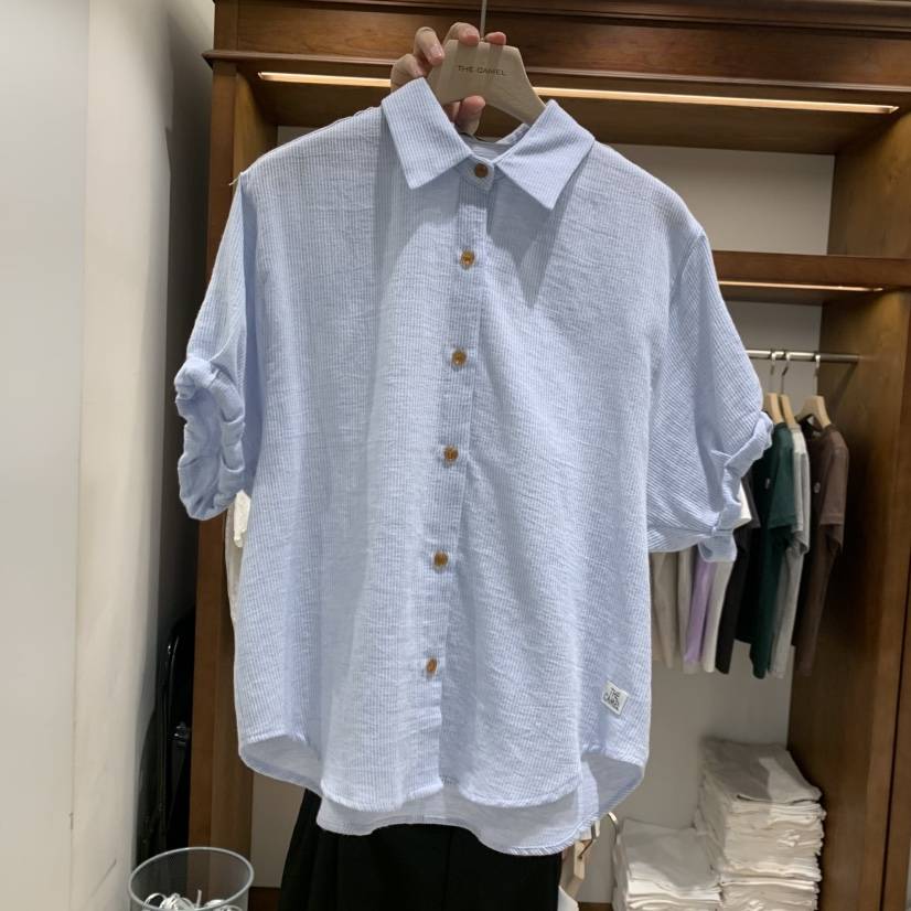 THE CAMEL韓國直郵實拍女士新款時尚襯衫蕾絲衫the came_l 家襯衫/蕾絲衫