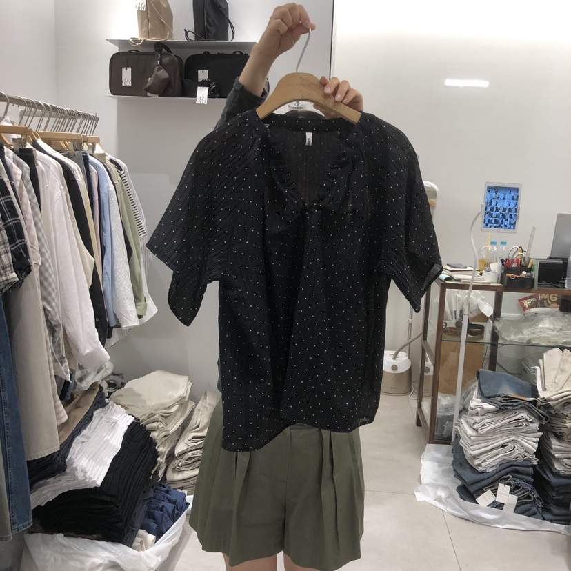 ANN MARGRET韓國直郵女士新款休閑襯衫蕾絲衫GRETA.Y襯衫/蕾絲衫