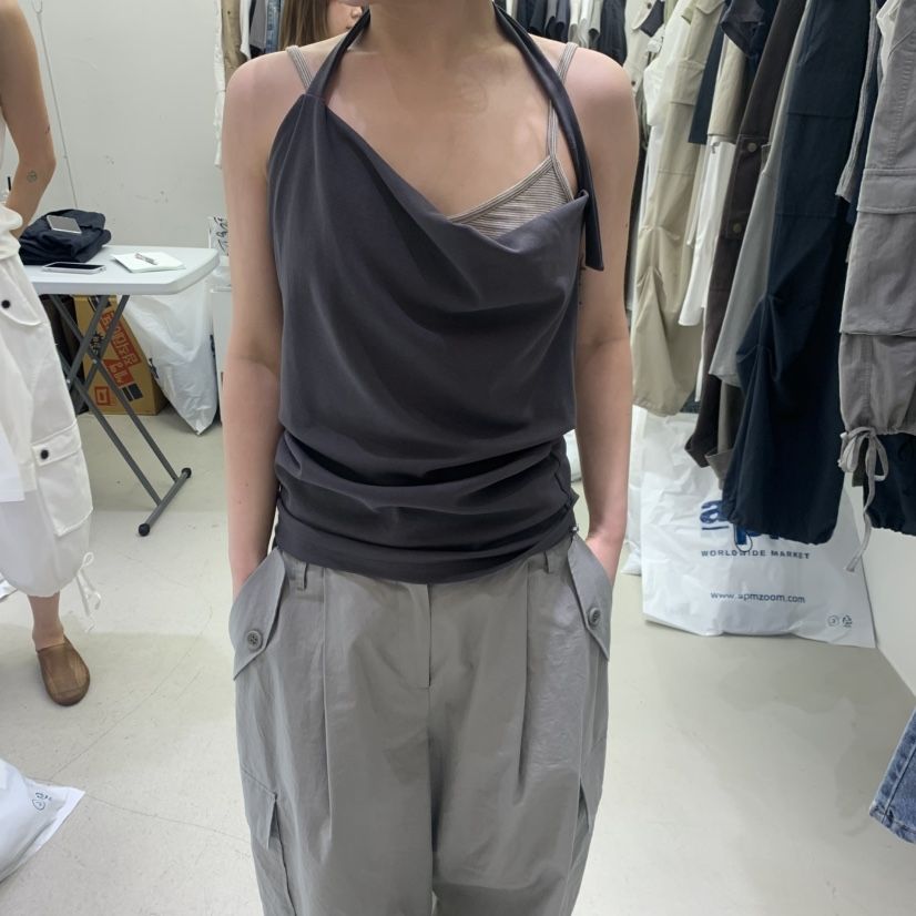 PADO韓國代購女士新款休閑時尚26夏季熱賣職業吊帶背心紐扣PADO吊帶/背心