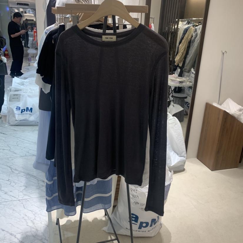 RAWROW東大門實拍韓國女士新品休閑時尚職業推薦長袖T恤透明RAWROW長袖T恤