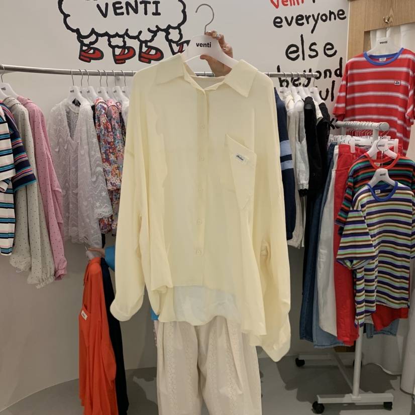 VENTI韓國東大門代購女裝新款職業26春夏26夏季襯衫蕾絲衫柔軟VENTI襯衫/蕾絲衫