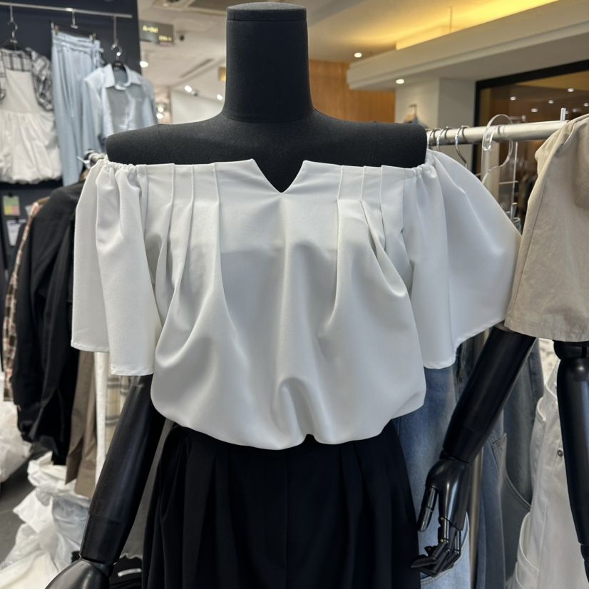 A-DEL東大門實拍韓國女裝新款26夏季26春夏襯衫蕾絲衫褶裥A-DEL襯衫/蕾絲衫