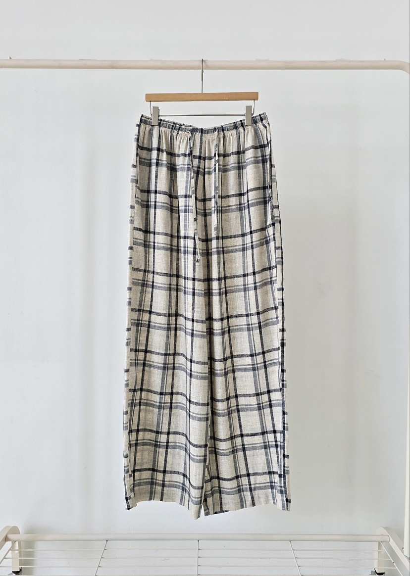 J SHOP韓國直郵實拍女裝新款26春夏26夏季人氣休閑褲格子J_SHOP休閑褲