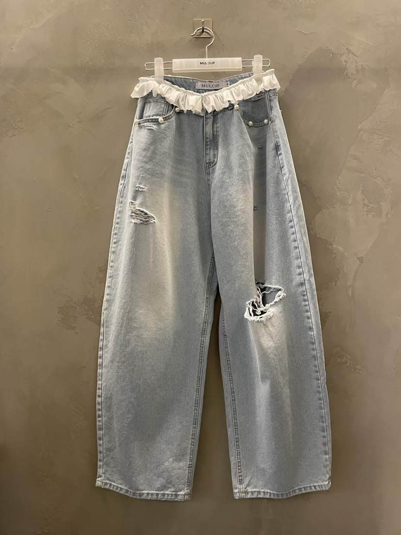MULCUP韓國直郵實拍女士新品熱賣推薦休閑26夏季26春夏牛仔褲MULCUP牛仔褲