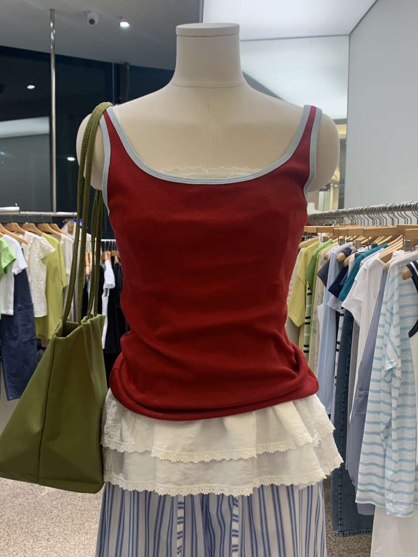 VAARA韓國直郵女裝新款熱賣推薦時尚真品職業吊帶背心撞色VAARA吊帶/背心