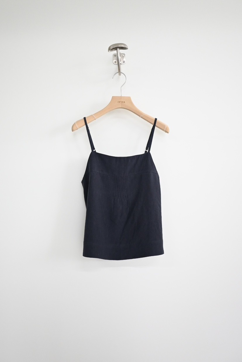 OP PER東大門代購女裝新款人氣休閑熱賣職業吊帶背心亞麻OPPER-simplebeige吊帶/背心