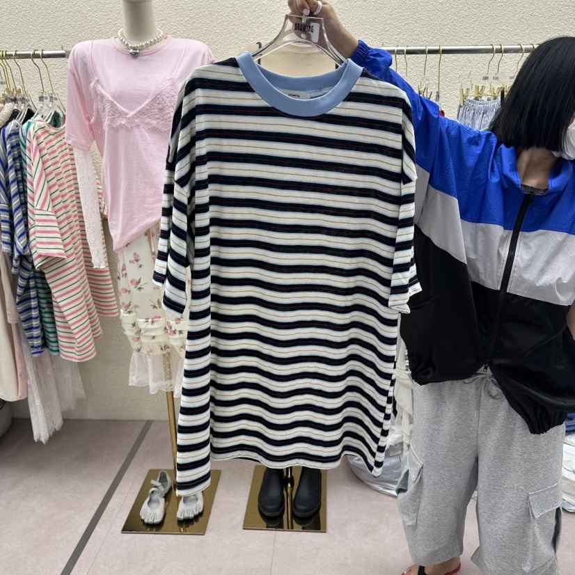 DRAWING東大門實拍女士新品時尚真品26春夏推薦人氣T恤條紋DRAWINGT恤