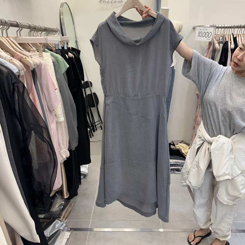 THE LOW東大門實拍女裝新款真品人氣休閑連衣裙不含腰帶THE LOW連衣裙