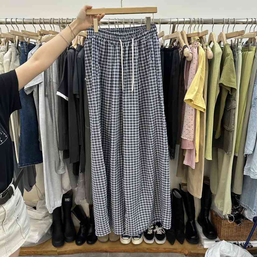 DELIGHT-L韓國代購女裝新款真品人氣休閑熱賣休閑褲格紋DELIGHT-L休閑褲