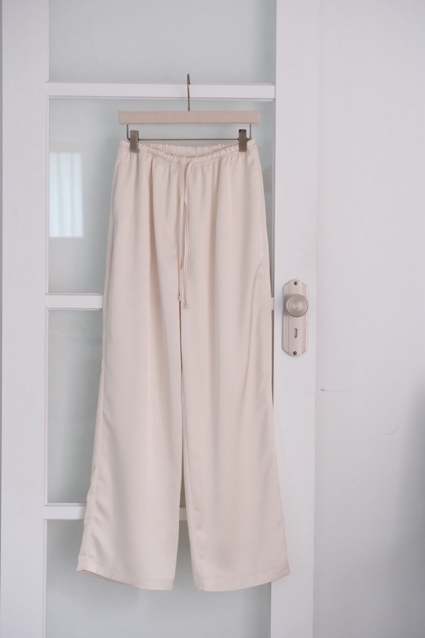 SORBET/FLAT WHITE東大門實拍韓國女士新品人氣休閑褲緞面SORBET/FLAT WHITE休閑褲