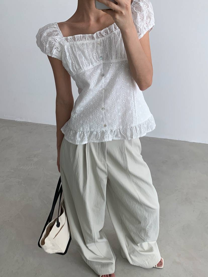 바츠東大門代購女裝新品推薦真品休閑熱賣26春夏襯衫蕾絲衫Vatz襯衫/蕾絲衫