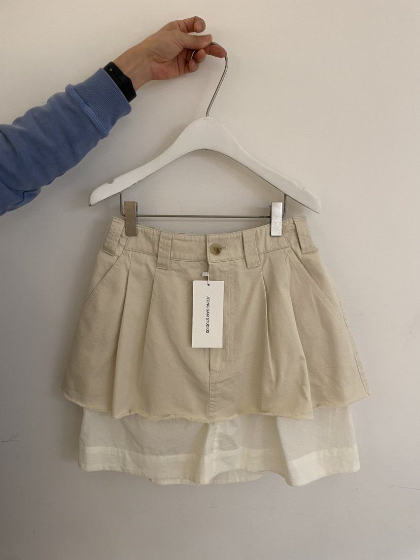 JEONG GAM STUDIOS東大門直郵女裝新品休閑職業短裙多層棉JEONG GAM STUDIOS短裙