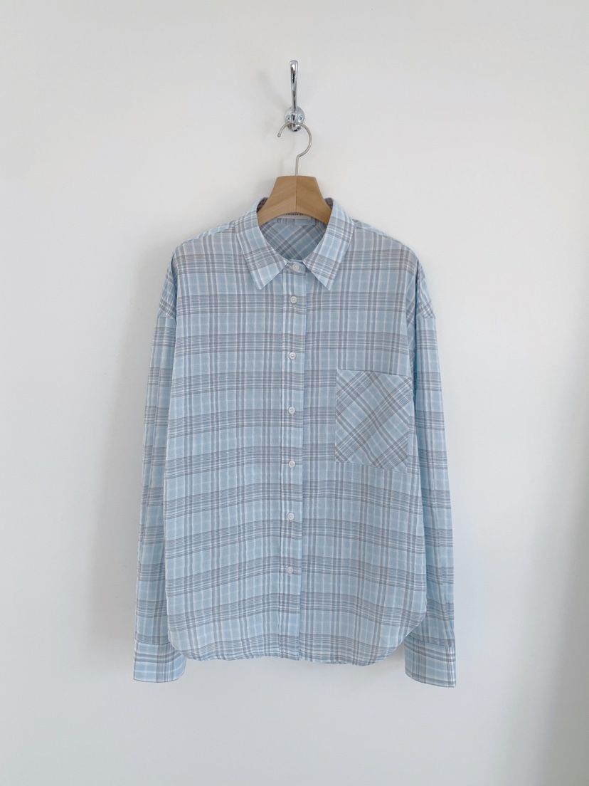 COURGETTE韓國東大門代購女士新品26夏季職業襯衫蕾絲衫格紋COURGETTE襯衫/蕾絲衫