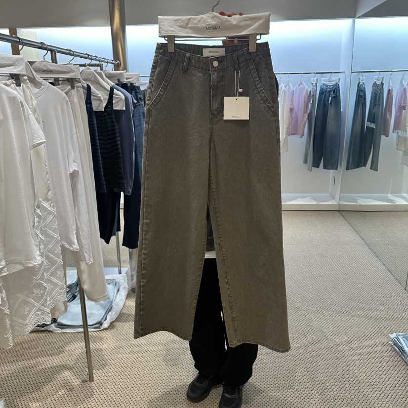 ARTISANAL韓國東大門代購女士新款26春夏休閑褲水洗棉直筒ARTISANAL休閑褲