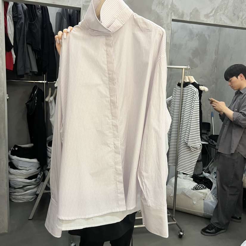 THE VETIVER-A東大門實拍女裝新款時尚推薦襯衫蕾絲衫條紋VETIVER襯衫/蕾絲衫