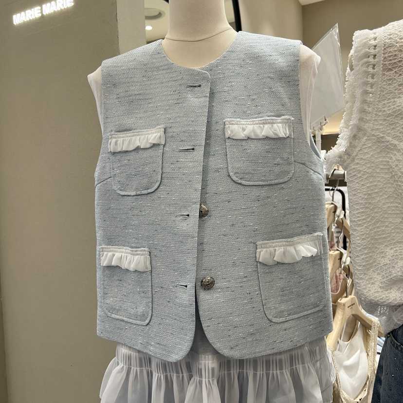 MARIE MARIE韓國直郵女士新品人氣時尚職業休閑馬甲口袋MARIE MARIE馬甲