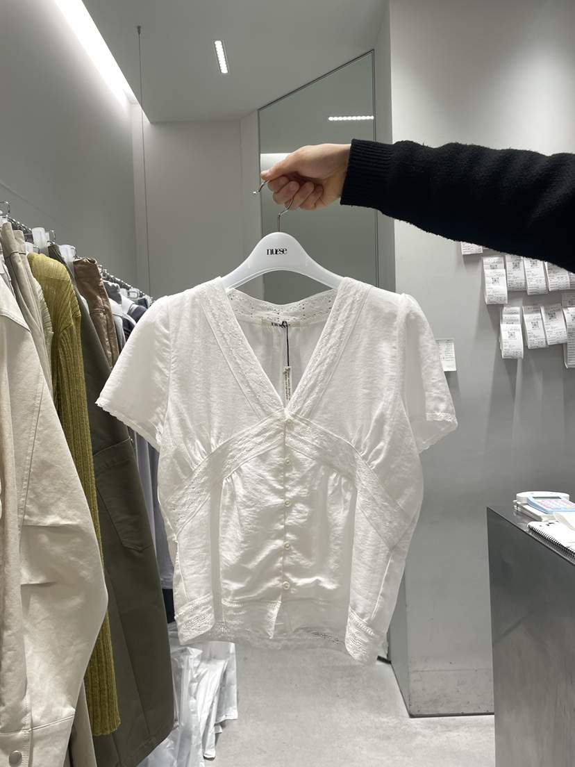 NUESE韓國直郵女士新款時尚職業26春夏26夏季推薦襯衫蕾絲衫NUESE襯衫/蕾絲衫