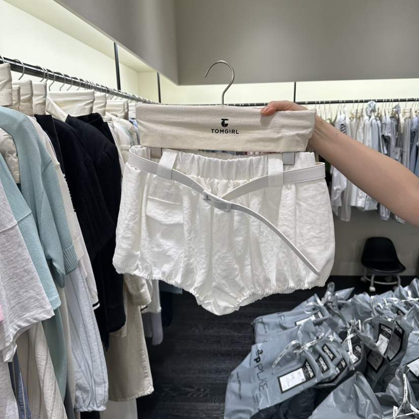 TOMGIRL東大門實拍女士新款時尚休閑人氣真品推薦短褲含腰帶TOMGIRL短褲