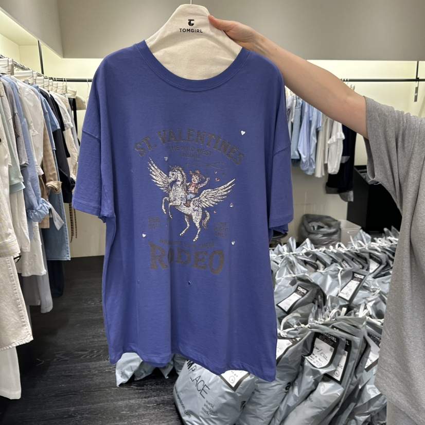 TOMGIRL韓國代購女裝新款26夏季推薦熱賣26春夏休閑人氣T恤TOMGIRLT恤