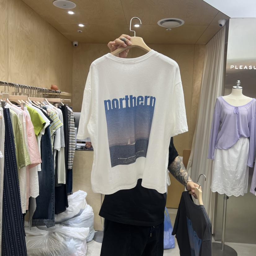 PLEASURE東大門實拍韓國女士新款熱賣人氣推薦26夏季T恤印花PLEASURET恤