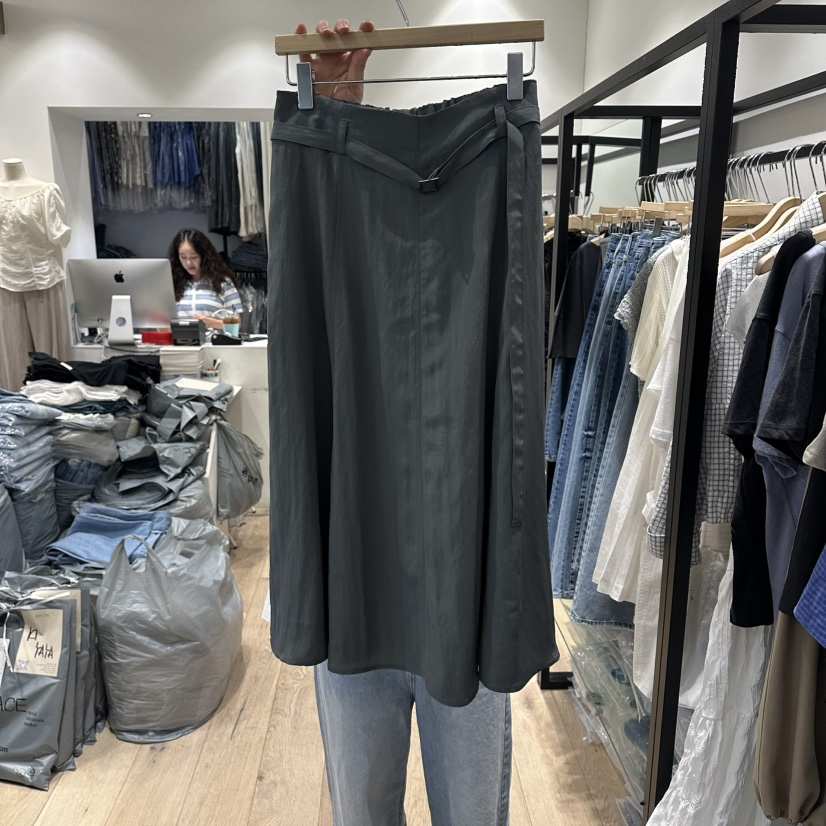 BRUNI/RICOTTA韓國直郵實拍女裝新款26夏季職業長裙含腰帶BRUNI/RICOTTA長裙