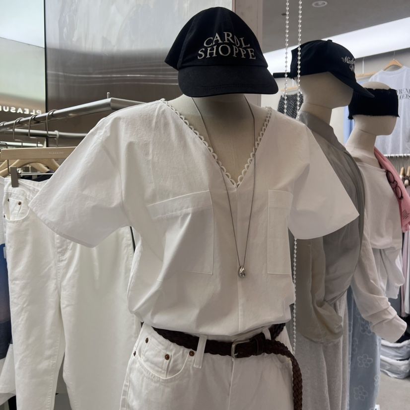 PLEASURE韓國代購女裝新款人氣推薦時尚熱賣26春夏襯衫蕾絲衫PLEASURE襯衫/蕾絲衫