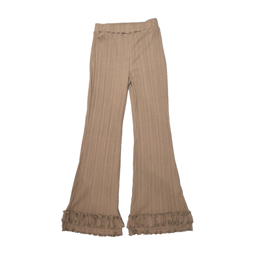 HEXX韓國直郵女士新品職業推薦26夏季休閑褲荷葉邊喇叭褲羅紋THE HEXX休閑褲