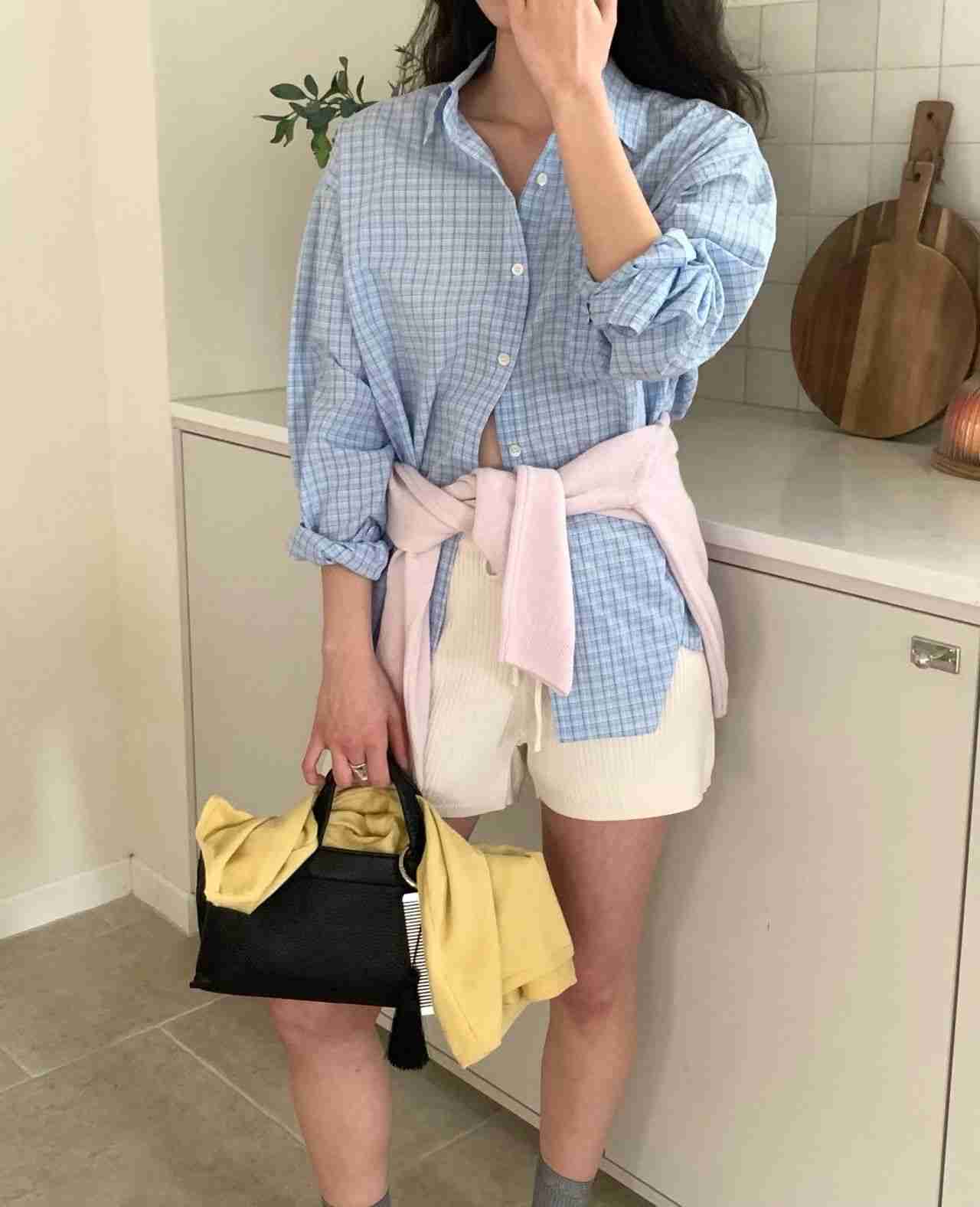 DE ONDO韓國代購女士新品推薦人氣熱賣職業襯衫蕾絲衫格子DE ONDO襯衫/蕾絲衫