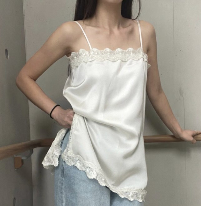 DE ONDO韓國直郵女裝新品時尚休閑職業真品吊帶背心蕾絲緞DE ONDO吊帶/背心