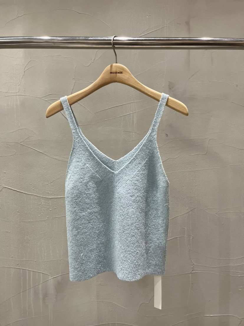 INSSENSE-A韓國代購女裝新款熱賣職業時尚吊帶背心V領亞麻INSSENSE-A吊帶/背心