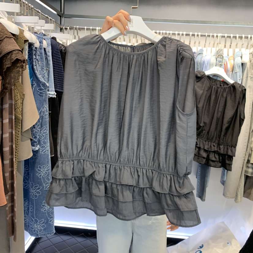 OUS/INCH-L韓國直郵女士新款職業休閑吊帶背心天絲褶皺OUS/INCH吊帶/背心