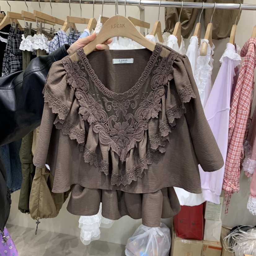 J PEAK/BY FLOW韓國直郵女裝新款熱賣人氣時尚襯衫蕾絲衫J PEAK襯衫/蕾絲衫