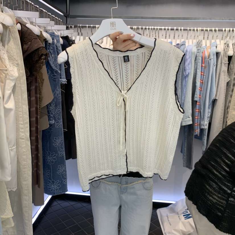 OUS/INCH-L東大門實拍韓國女士新款推薦26春夏馬甲絲帶OUS/INCH馬甲