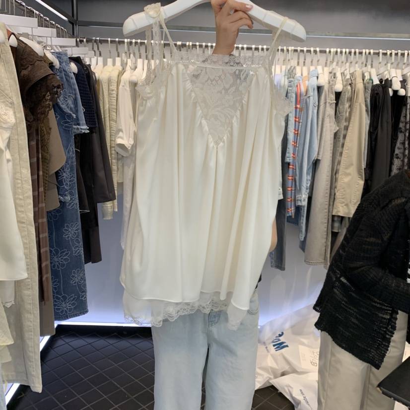 OUS/INCH-L韓國代購女士新品人氣休閑時尚吊帶背心絲帶OUS/INCH吊帶/背心