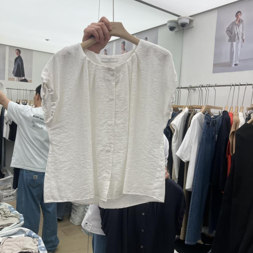 MOI-A韓國東大門直郵女士新款職業推薦襯衫蕾絲衫亞麻布MOI-A襯衫/蕾絲衫