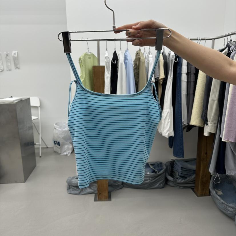 ENHANCE韓國代購女士新款休閑26夏季推薦26春夏吊帶背心條紋ENHANCE/HOPESMORE吊帶/背心