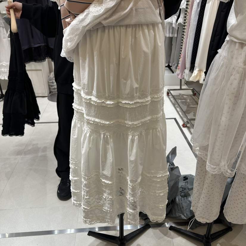 MINI UNNI韓國直郵女士新款職業時尚人氣休閑推薦長裙多層MINI UNNI長裙