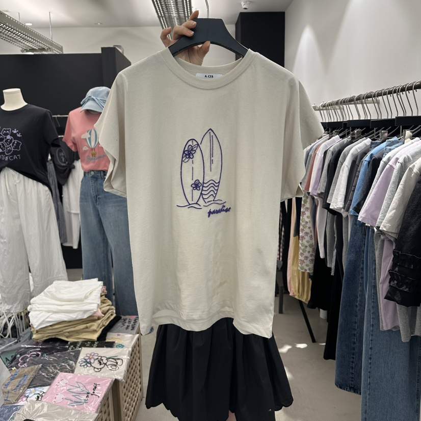 A.CES韓國直郵女士新款休閑推薦人氣26春夏26夏季職業T恤A.CEST恤